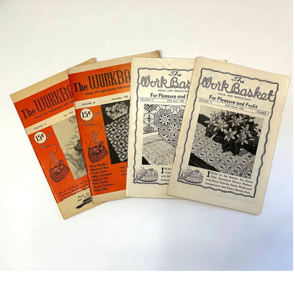 Vintage Needlecraft Ephemera "Work Basket" Booklets With Advertising Lot of 11 - Picture 9 of 12